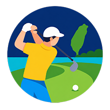 icon showing male golfing in taiwan